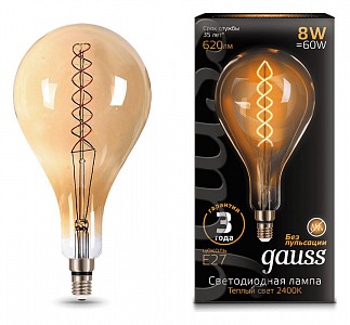 Лампа светодиодная [LED] Gauss E27 8W 2400K