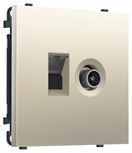 ТВ-розетка оконечная и розетка Ethernet RJ-45 без рамки MS MS552510
