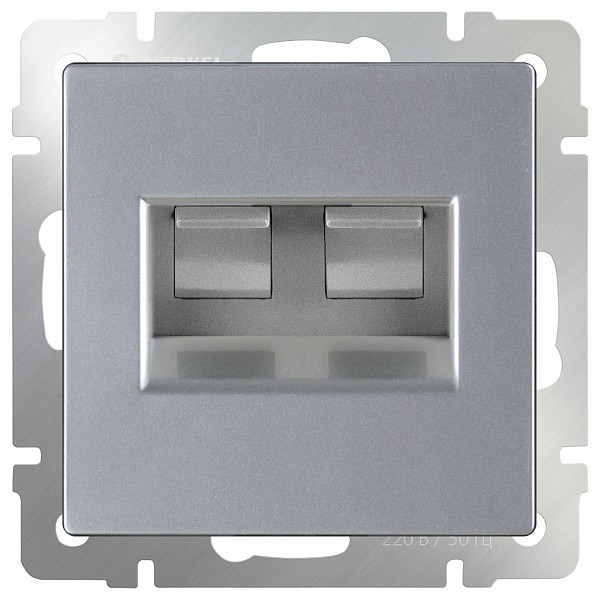 

Розетка двойная Ethernet RJ-45 без рамки Серебряный WL06-RJ45+RJ45, Серебряный WL06-RJ45+RJ45