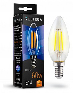 Лампа светодиодная [LED] Voltega E14 6W 2800K