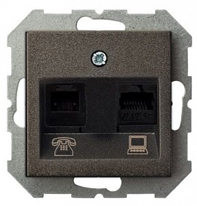 Розетка двойная RJ-11 и Ethernet RJ-45, без рамки EPSILON 28-115