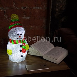 Снеговик световой (30 см) с шарфом 513-275