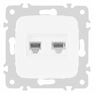 Розетка двойная RJ-11 и Ethernet RJ-45, без рамки 205.44-1.white