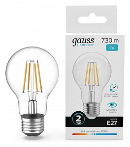 Лампа светодиодная [LED] Gauss E27 9W 4100K