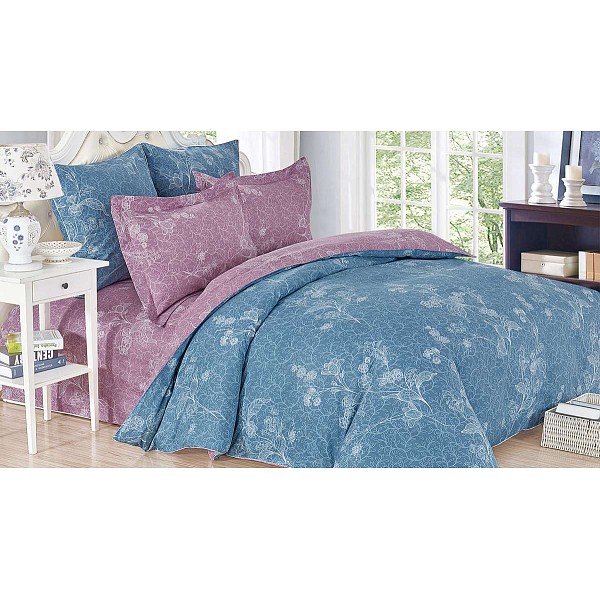 

Комплект полутораспальный Satin de' Luxe, Голубой;малиновый, Satin de' Luxe