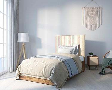 Полутораспальная кровать Berber Принт 45  коричневый, цветная полоска Print 45  