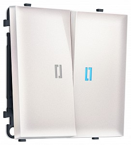 Выключатель проходной двухклавишный с подсветкой без рамки MS MS204040