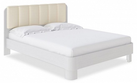 Кровать двуспальная Wood Home 2    белый с брашированием