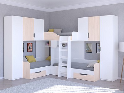 Кровать в детскую комнату Трио 3 RVM_TRIO-3-35-1