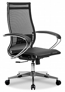 Кресло офисное МЕТТА-9(MPRU), черный, сетка, экокожа