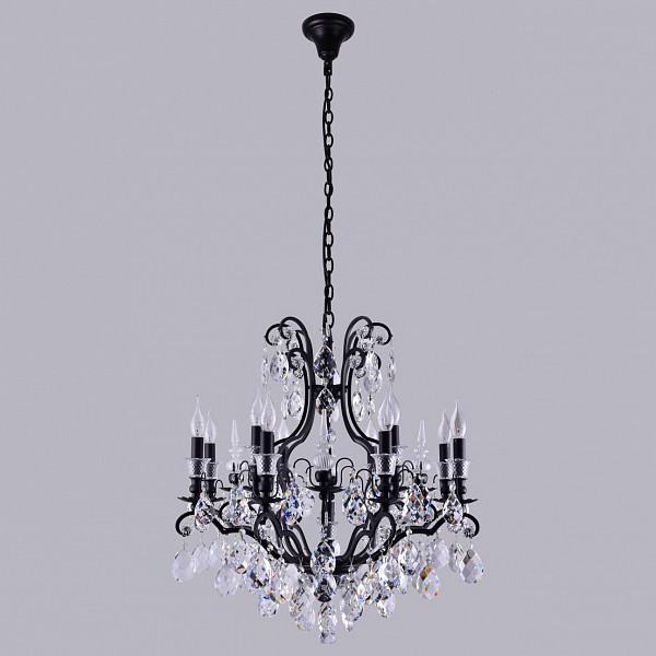 фото Подвесная люстра 13 MAGNIFICO SP13 BLACK/TRANSPARENT Crystal lux