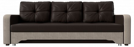 Прямой диван Ник-3 еврокнижка, рогожка, экокожа