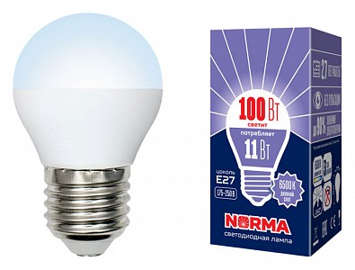 Лампа светодиодная [LED] Volpe E27 11W 6500K