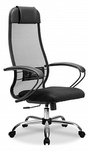 Кресло офисное МЕТТА-11(MPRU), черный, сетка, экокожа