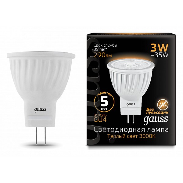 

Лампа светодиодная GU4 150-265В 3Вт 2700K 132517103, GU4 150-265В 3Вт 2700K 132517103