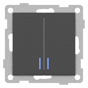 Выключатель двухклавишный с подсветкой без рамки UGRA С11В28-010