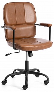 Кресло офисное Alpha, коричневый brown, кожа искусственная