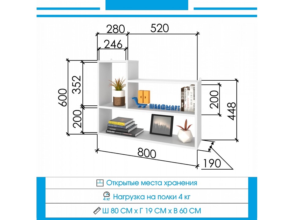 Дизайн и размеры полок