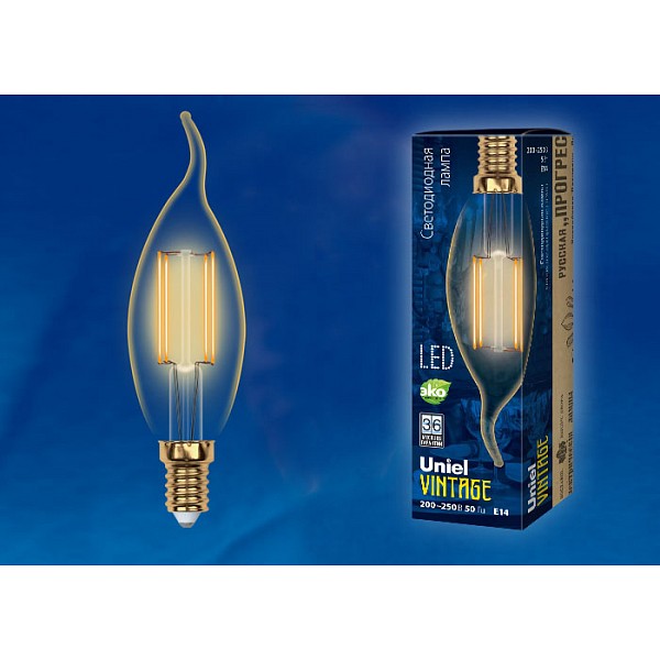 Лампа светодиодная Golden E14 220-240В 5Вт золото LED-CW35-5W/GOLDEN/E14 GLV21GO UL_UL-00002397