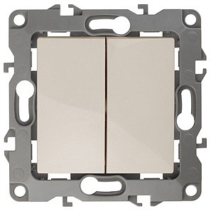 Переключатель двухклавишный без рамки Эра 12 12-1004-02