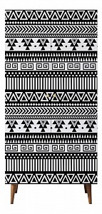 Шкаф 2-х дверный Berber Принт 19 (черно-белый орнамент Print 19) 