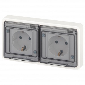 Розетка с заземлением и со шторкой, с крышкой Эра Эксперт 11-2524-01