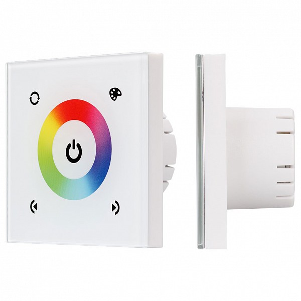 

Панель-регулятора цвета RGBW сенсорная встраиваемая Sens LN-08E White (RGB,12-24V,144-288W), Sens LN-08E White (RGB,12-24V,144-288W)