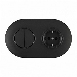 Блок с розеткой и выключателем SET08-2 SET08-2-40-1-30-2 black
