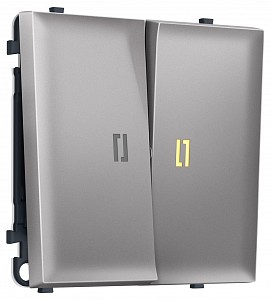 Выключатель самовозвратный двухклавишный с подсветкой, без рамки MS MS504050