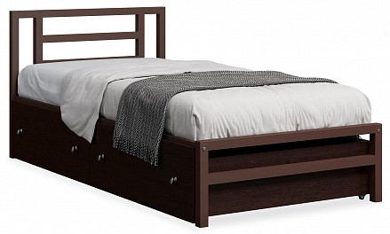 Кровать Титан 90  венге, коричневый с ящиками  