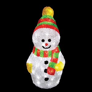 Снеговик световой (30 см) с шарфом 513-275