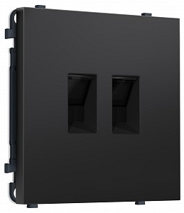 Розетка двойная Ethernet RJ-45 и со шторками, без рамки MS MS812110