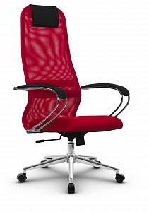 Кресло SU-B-8, красный, ткань-сетка, экокожа