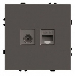 ТВ-розетка и розетка Ethernet RJ-45 без рамки Эмили 49924