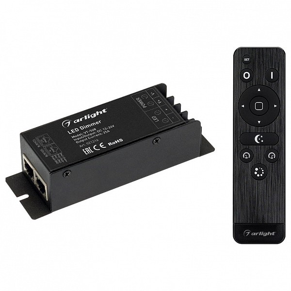 

Контроллер-диммер с пультом ДУ VT-S08-1x25A (12-24V, ПДУ Стик 12кн, RF), VT-S08-1x25A (12-24V, ПДУ Стик 12кн, RF)