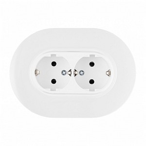 Розетка двойная с заземлением и со шторкой SET08-2 SET08-double-40-2 white