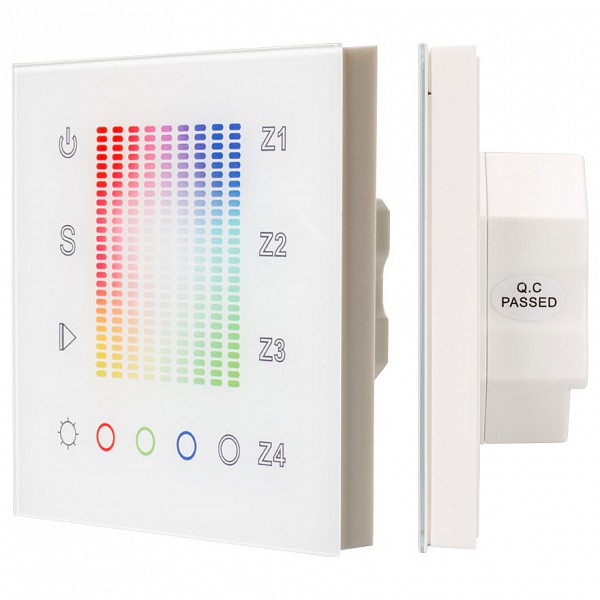 

Панель-регулятора цвета RGBW сенсорная встраиваемая Sens SR-2831AC-RF-IN White (220V, RGB, 4зоны), Sens SR-2831AC-RF-IN White (220V, RGB, 4зоны)
