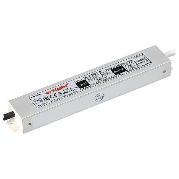 

Блок питания 24В 30Вт ARPV-24030-B (24V, 1.3A, 30W), 24В 30Вт ARPV-24030-B (24V, 1.3A, 30W)