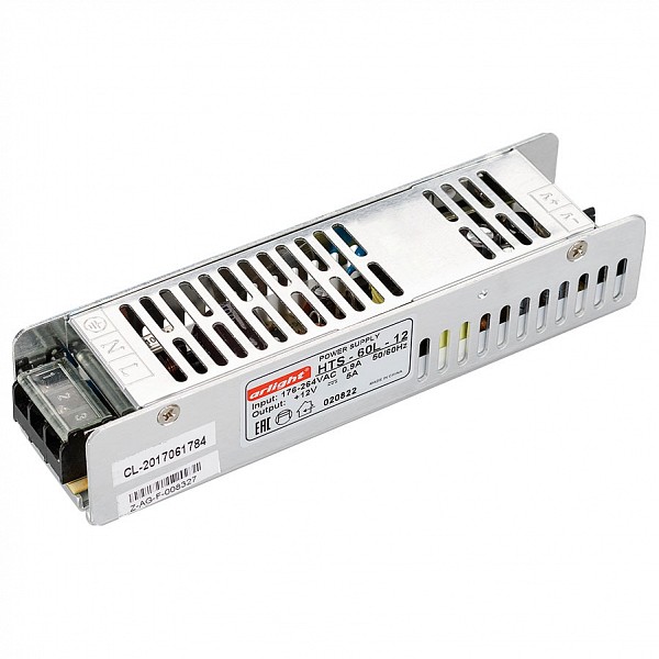 

Блок питания 12В 60Вт HTS-60L-12 (12V, 5A, 60W), 12В 60Вт HTS-60L-12 (12V, 5A, 60W)