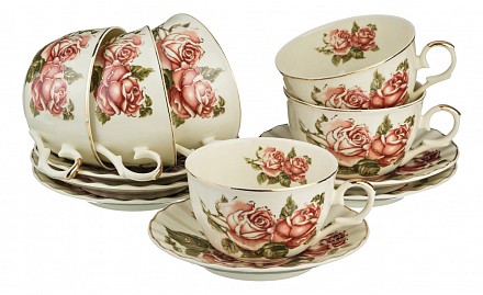 Чайный набор на 6 персон Корейская роза 69-1766