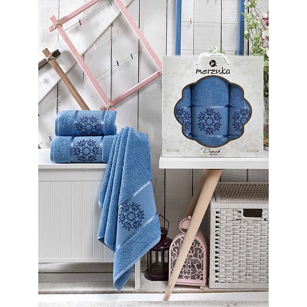 

Набор полотенец для ванной Damask, Голубой, Damask