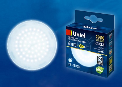 Лампа светодиодная [LED] Uniel GX53 6W 6500K
