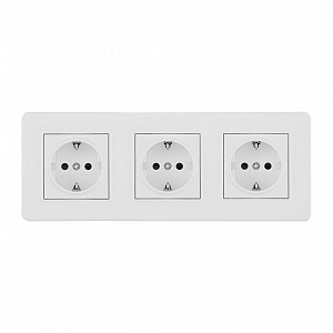 Розетка с заземлением и со шторкой SET16-3 SET16-3-40-1x3 white
