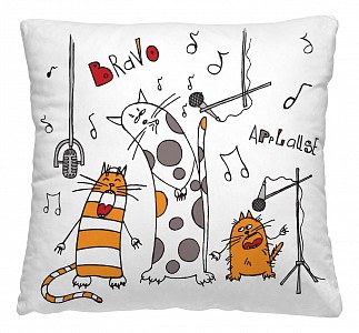 Подушка декоративная (40x40 см) Веселые коты
