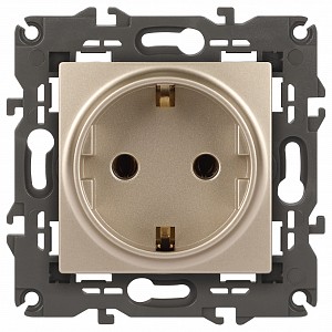 Розетка с заземлением и со шторкой, без рамки Эра Elegance 14-2102-04