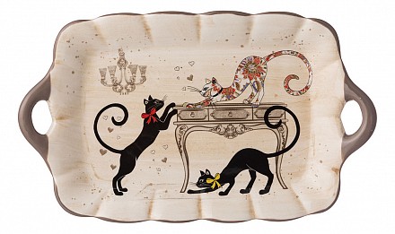 Блюдо декоративное (23.5x14x2.5 см) Парижские коты 358-1741