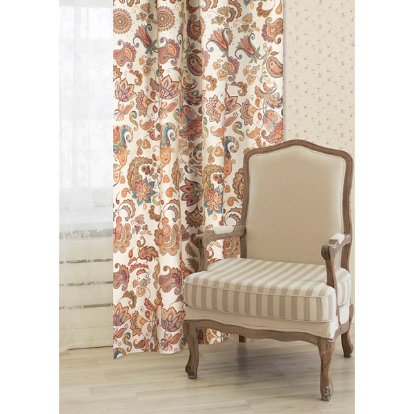 

Портьера (140x300 см) 2шт. Ete Indien, Бежевый, Портьера (140x300 см) 2шт. Ete Indien