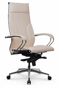 Кресло офисное Lux-11, светло-бежевый, экокожа