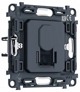 Механизм розетки телефонной RJ-11 со шторкам VM PR190