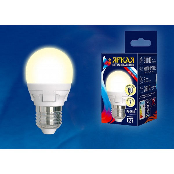 

Лампа светодиодная Palazzo E27 175-250В 7Вт 3000K LED-G45 7W/WW/E27/FR PLP01WH картон, Palazzo E27 175-250В 7Вт 3000K LED-G45 7W/WW/E27/FR PLP01WH картон